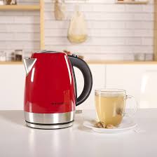 Taurus Vintage Waterkoker Rood 1L 2400W - Retro RVS Met 360° Draaibare Basis